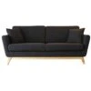 Hoga : Canapé Scandinave 3 Places Gris Anthracite + 2 Coussins -Meubles Soldes Boutique canape 15007823