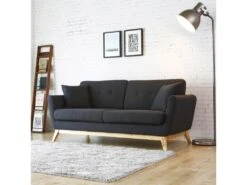 Hoga : Canapé Scandinave 3 Places Gris Anthracite + 2 Coussins 12 Hoga : Canapé Scandinave 3 Places Gris Anthracite + 2 Coussins -Meubles Soldes Boutique canape 15007827