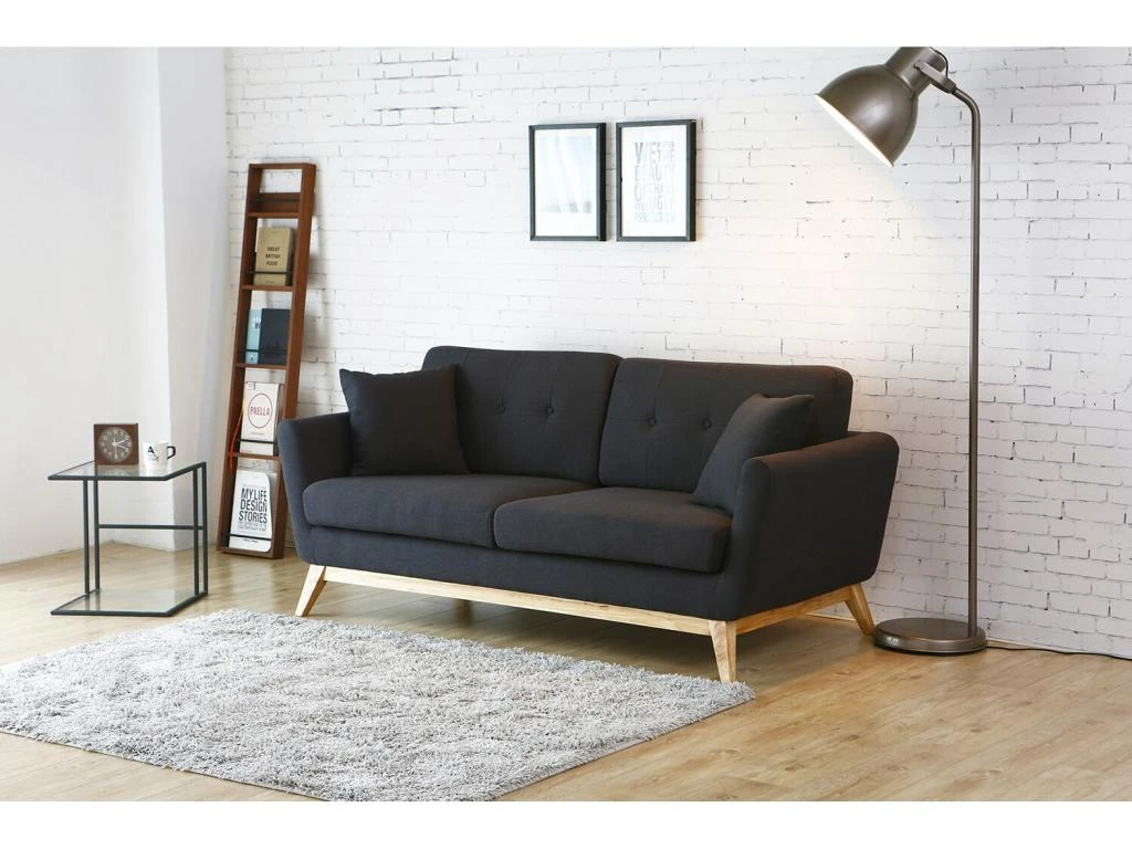 Hoga : Canapé Scandinave 3 Places Gris Anthracite + 2 Coussins 9 Hoga : Canapé Scandinave 3 Places Gris Anthracite + 2 Coussins – Image 7