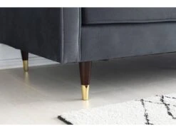 Nalha Gris Foncé Velours 3p -Meubles Soldes Boutique canape 15007907