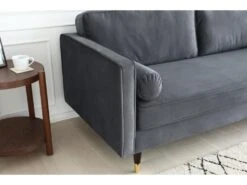 Nalha Gris Foncé Velours 3p -Meubles Soldes Boutique canape 15007909