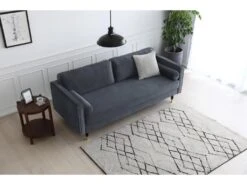 Nalha Gris Foncé Velours 3p -Meubles Soldes Boutique canape 15007913