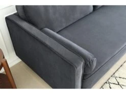 Nalha Gris Foncé Velours 3p -Meubles Soldes Boutique canape 15007915