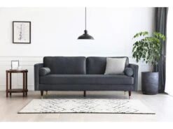 Nalha Gris Foncé Velours 3p -Meubles Soldes Boutique canape 15007919