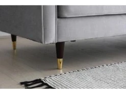 Nalha Gris Clair 3p Velours -Meubles Soldes Boutique canape 15007925