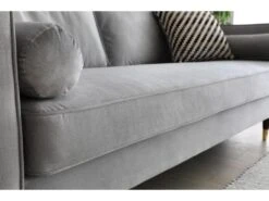 Nalha Gris Clair 3p Velours -Meubles Soldes Boutique canape 15007927