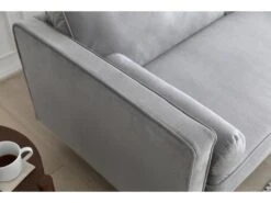 Nalha Gris Clair 3p Velours -Meubles Soldes Boutique canape 15007933