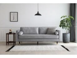 Nalha Gris Clair 3p Velours -Meubles Soldes Boutique canape 15007935