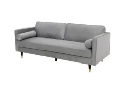 Nalha Gris Clair 3p Velours -Meubles Soldes Boutique canape 15007939