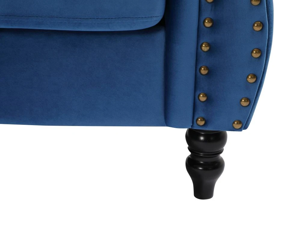 Canapé D'angle Réversible En Velours Bleu Roi TRUMBO 7 Canapé D'angle Réversible En Velours Bleu Roi TRUMBO – Image 5