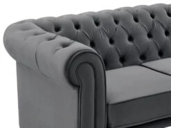Canapé 2 Places En Velours Anthracite CHESTERFIELD -Meubles Soldes Boutique canape 15690023