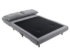 Canapé 2 Places Convertible En Tissu Gris Clair URIBIA -Meubles Soldes Boutique canape 15882721