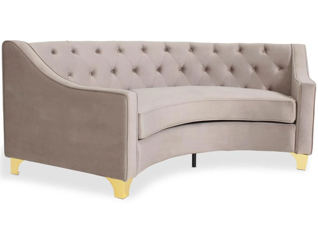 Canapé 3 Places Inoui Velours Taupe Et Pieds Or 5 Canapé 3 Places Inoui Velours Taupe Et Pieds Or – Image 3