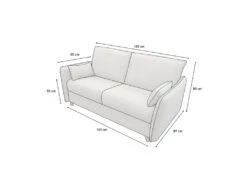 OLLIE Canapé Convertible 3 Places Taupe Matelas Dunlopillo 140cm -Meubles Soldes Boutique canape 15902719