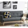 LEON - Canapé Convertible Gris Foncé Avec Pieds Bois -Meubles Soldes Boutique canape 15907931