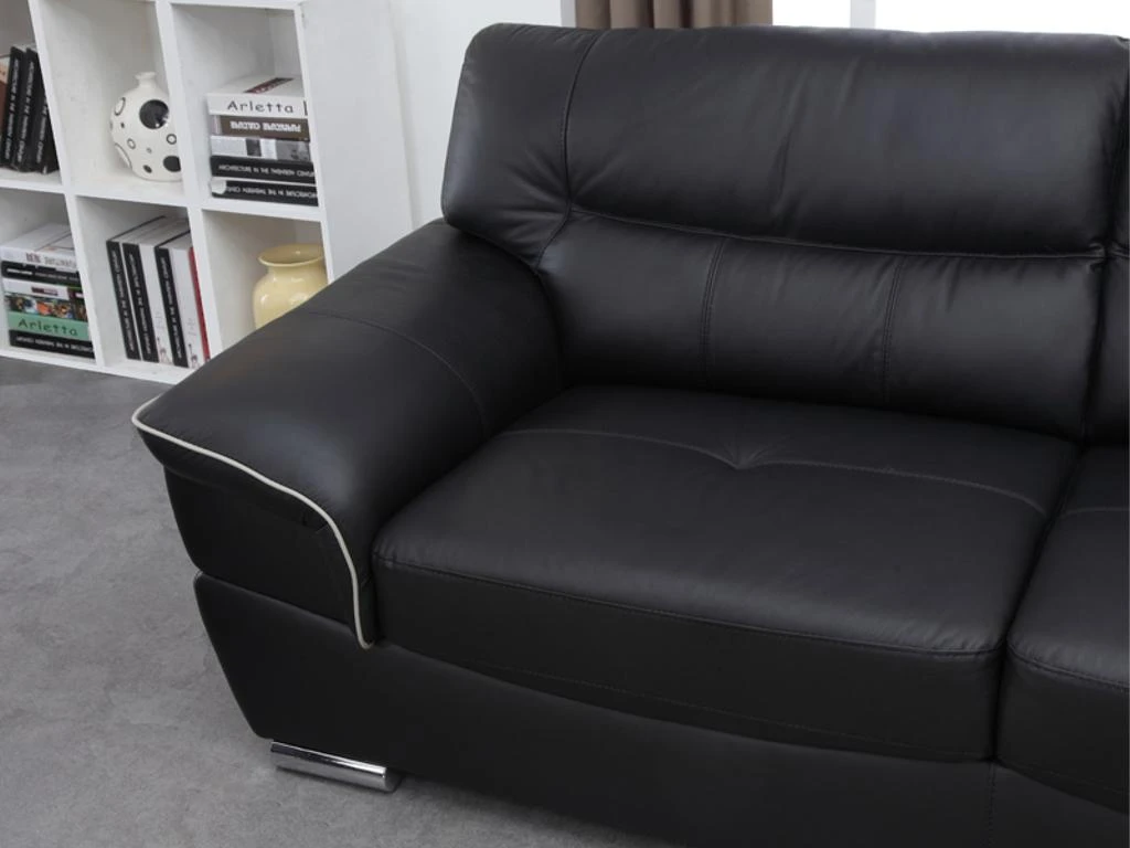 Canapé 3 Places En Cuir THIBAULT - Noir 7 Canapé 3 Places En Cuir THIBAULT - Noir – Image 5