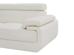 Canapé Panoramique 7 Places En Cuir ELEVANTO - Blanc - Angle Gauche -Meubles Soldes Boutique canape 15978295