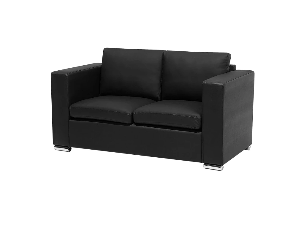 Canapé 2 Places En Cuir Noir HELSINKI 6 Canapé 2 Places En Cuir Noir HELSINKI – Image 4