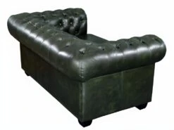 Canapé Chesterfield 2 Places BRENTON 100% Cuir De Buffle - Vert Empire -Meubles Soldes Boutique canape 162393