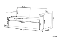 Canapé 3 Places En Cuir Beige HELSINKI -Meubles Soldes Boutique canape 16421631