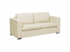 Canapé 3 Places En Cuir Beige HELSINKI -Meubles Soldes Boutique canape 16421635