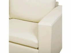 Canapé 3 Places En Cuir Beige HELSINKI -Meubles Soldes Boutique canape 16421643