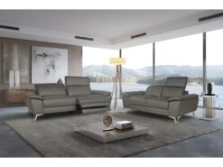 Canapé 3 Places Relax électrique En Cuir SPARTE - Anthracite -Meubles Soldes Boutique canape 1655429