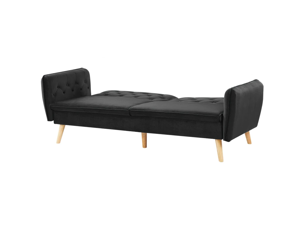 Canapé Convertible 2 Places En Velours Noir BARDU 10 Canapé Convertible 2 Places En Velours Noir BARDU – Image 8