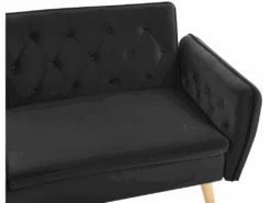 Canapé Convertible 2 Places En Velours Noir BARDU 21 Canapé Convertible 2 Places En Velours Noir BARDU -Meubles Soldes Boutique canape 16644915