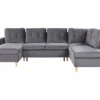 Canapé D'angle Convertible En Velours Gris Avec Rangement LERUM -Meubles Soldes Boutique canape 16652217