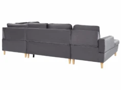 Canapé D'angle Convertible En Velours Gris Avec Rangement LERUM -Meubles Soldes Boutique canape 16652233