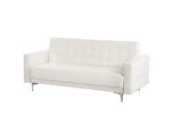 Canapé-lit 3 Places En Cuir PU Blanc ABERDEEN -Meubles Soldes Boutique canape 16652815