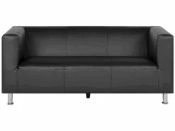 Canapé 3 Places En Cuir PU Noir FLORO