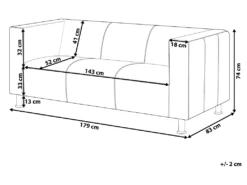 Canapé 3 Places En Cuir PU Noir FLORO -Meubles Soldes Boutique canape 16658365