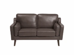 Canapé 2 Places En Cuir PU Marron LOKKA