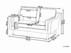 Canapé 2 Places En Cuir PU Marron LOKKA -Meubles Soldes Boutique canape 16660423