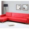 Canapé D'angle Convertible Et Réversible En Simili WILLIS - Rouge 1 Canapé D'angle Convertible Et Réversible En Simili WILLIS - Rouge -Meubles Soldes Boutique canape 172879