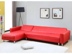 Canapé D'angle Convertible Et Réversible En Simili WILLIS - Rouge 17 Canapé D'angle Convertible Et Réversible En Simili WILLIS - Rouge -Meubles Soldes Boutique canape 172880