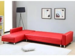 Canapé D'angle Convertible Et Réversible En Simili WILLIS - Rouge 18 Canapé D'angle Convertible Et Réversible En Simili WILLIS - Rouge -Meubles Soldes Boutique canape 172881