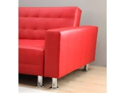 Canapé D'angle Convertible Et Réversible En Simili WILLIS - Rouge 20 Canapé D'angle Convertible Et Réversible En Simili WILLIS - Rouge -Meubles Soldes Boutique canape 172884