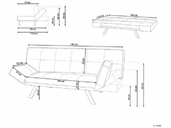 Canapé Convertible 3 Places En Cuir PU Noir BRISTOL -Meubles Soldes Boutique canape 17452159