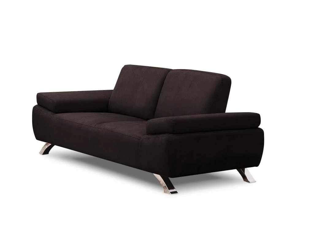 Canapé 2 Places En Microfibre POLKA - Marron 5 Canapé 2 Places En Microfibre POLKA - Marron – Image 3