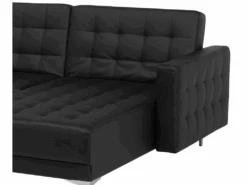 Canapé Panoramique Convertible En Cuir PU Noir 6 Places ABERDEEN -Meubles Soldes Boutique canape 17470317