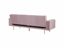 Canapé Convertible 3 Places En Velours Rose VISNES 16 Canapé Convertible 3 Places En Velours Rose VISNES -Meubles Soldes Boutique canape 17470891