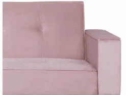 Canapé Convertible 3 Places En Velours Rose VISNES 18 Canapé Convertible 3 Places En Velours Rose VISNES -Meubles Soldes Boutique canape 17470895