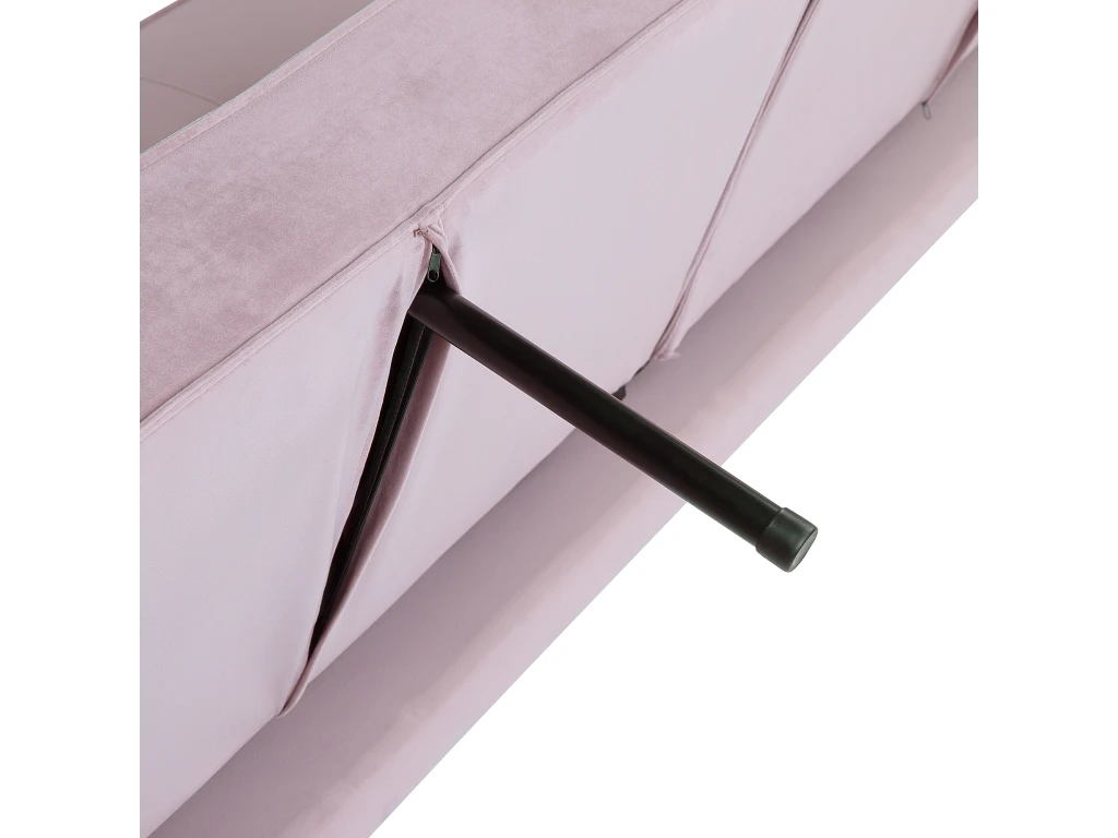 Canapé Convertible 3 Places En Velours Rose VISNES 10 Canapé Convertible 3 Places En Velours Rose VISNES – Image 8