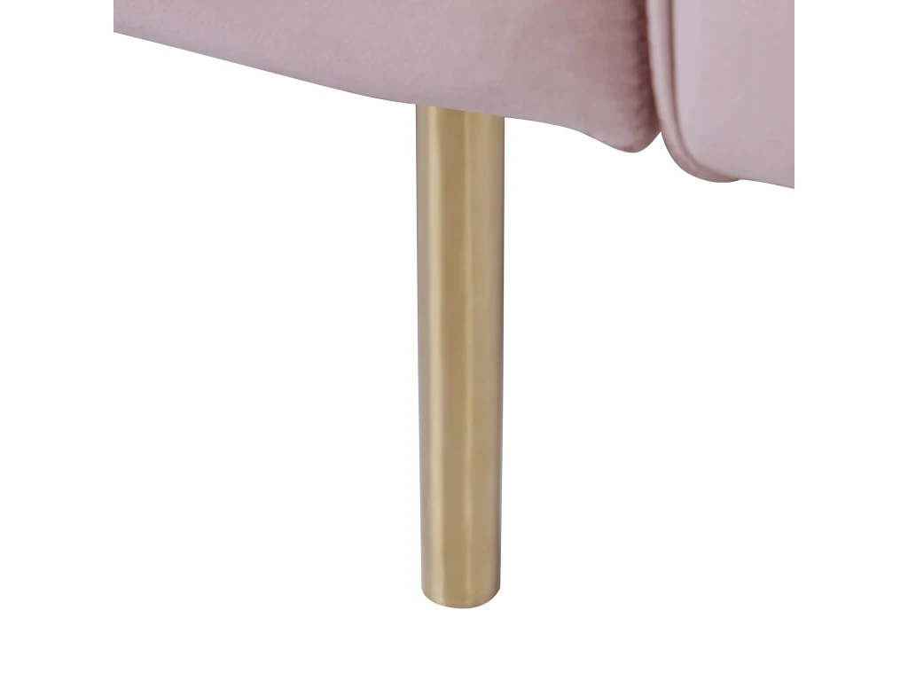 Canapé Convertible 3 Places En Velours Rose VISNES 11 Canapé Convertible 3 Places En Velours Rose VISNES – Image 9