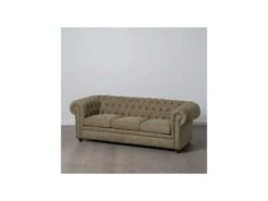 Canapé 3 Places Chesterfield Vert Olive - PAOLA -Meubles Soldes Boutique canape 17788915