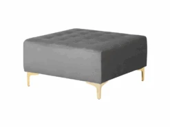 Canapé Angle à Gauche Modulable - Aberdeen - Convertible Avec Pouf Ottoman En Velours Gris Moderne -Meubles Soldes Boutique canape 18253765