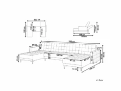 Canapé Panoramique Convertible En Velours Gris 5 Places ABERDEEN -Meubles Soldes Boutique canape 18253809